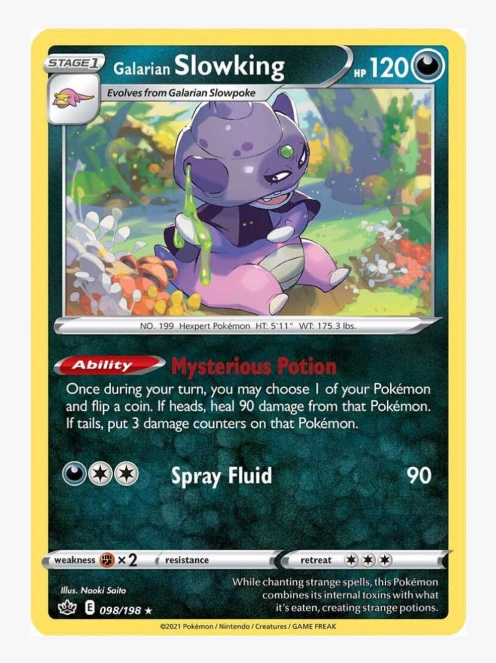 Galarian Slowking SWSH06: Chilling Reign Pokemon Trading Card